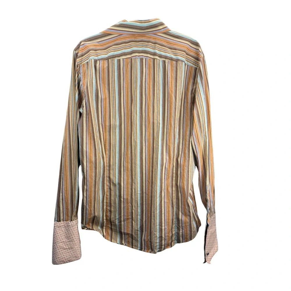 Banana Republic Striped Button Down Shirt Men's L Long Sleeve‎ Collared Casual